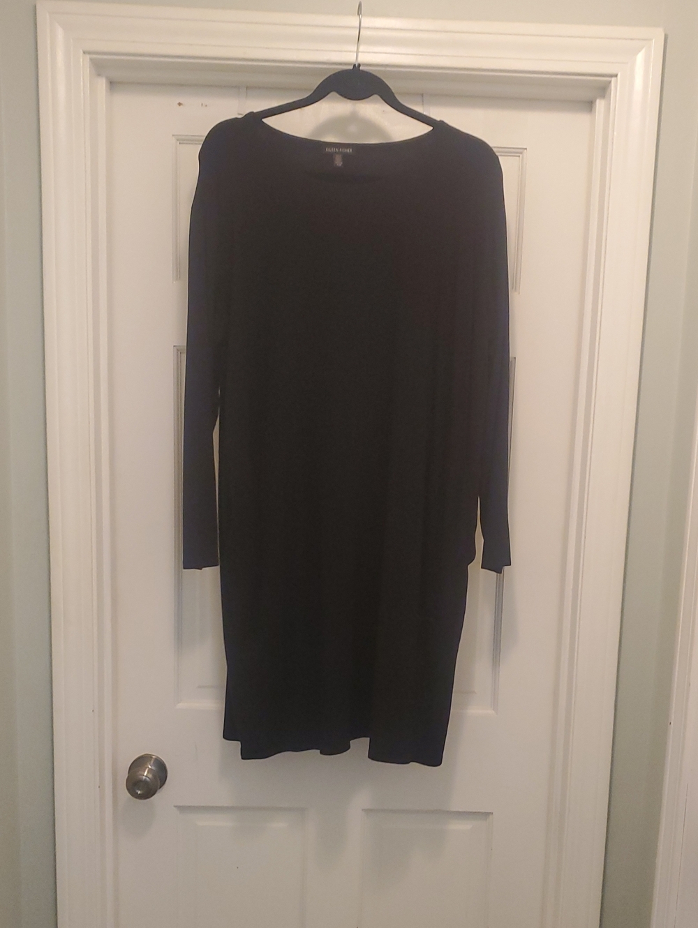 Eileen Fisher Black Long-Sleeve Shift Dress